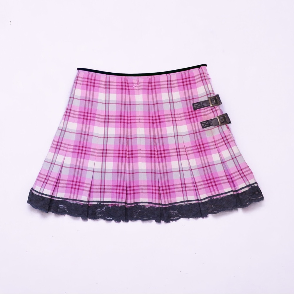 Guess Y2K Vintage Pink Plaid Mini Skirt | Kawaii Academia